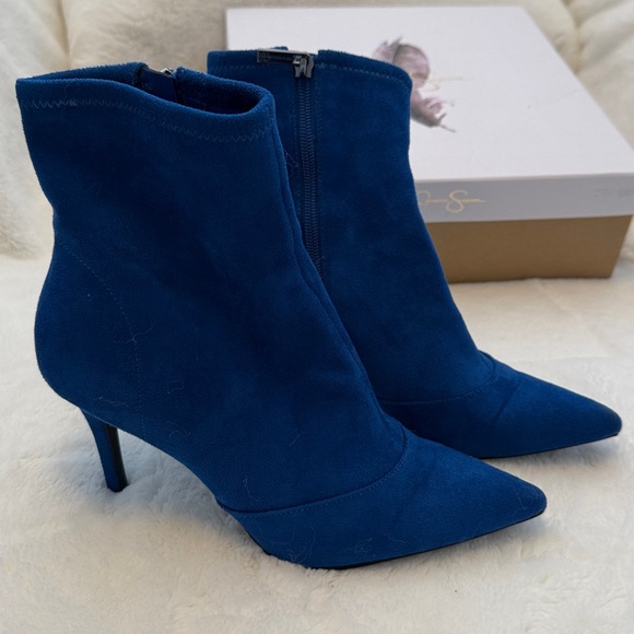Jessica Simpson Blue Heeled Booties - Picture 1 of 8